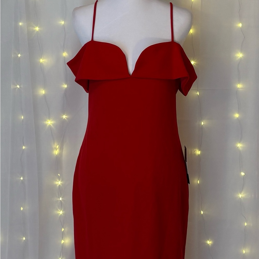 bebe Strapless Red Dress
